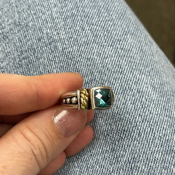 Samuel B. Sterling Silver and 14K Blue Topaz Ring size 5 - Picture 2 of 5